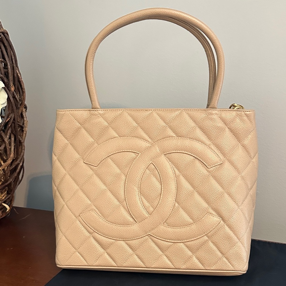 CHANEL Beige Medallion Tote